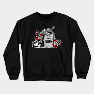 Angel of death & red roses- Halloween Crewneck Sweatshirt